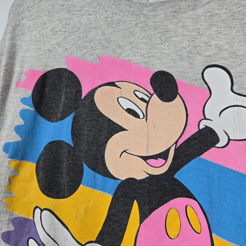 Vintage 90s Disney Mickey Mouse Single Stitch Cotton Sleep T-Shirt One Size USA - Picture 7 of 14